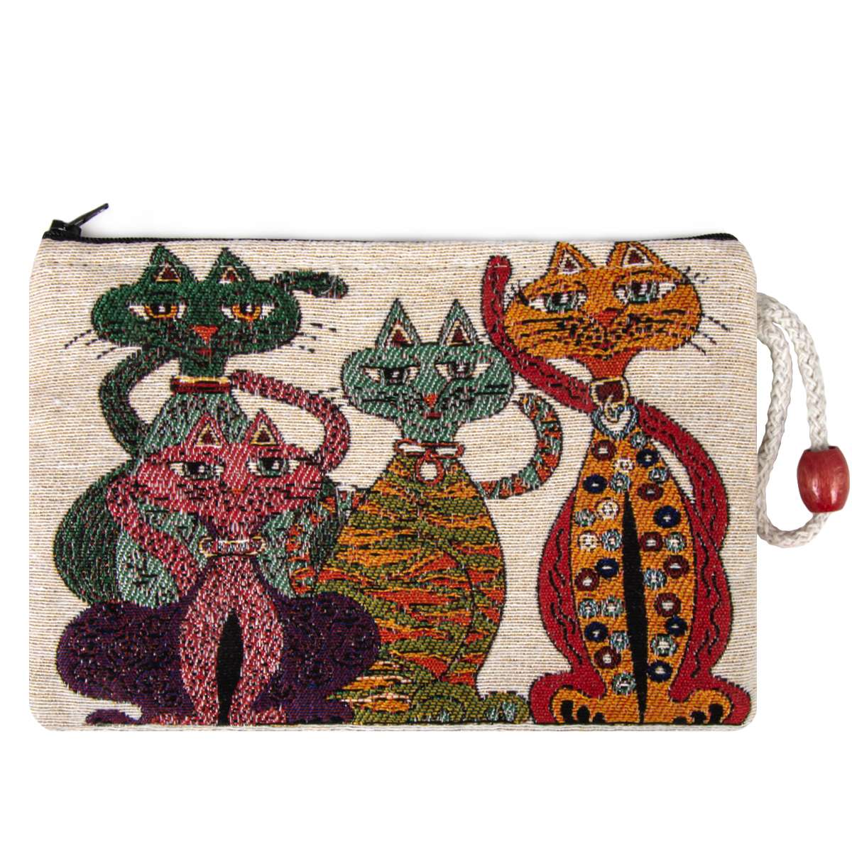 Geldtasche mit Katzenmotiv 1 - 21 x 15cm