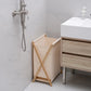 Faltbarer Wäschekorb mit Deckel - Beige, 56,5x40x34 cm - Hochwertige Baumwoll-Leinen Mischung - Stabiler Bambusrahmen