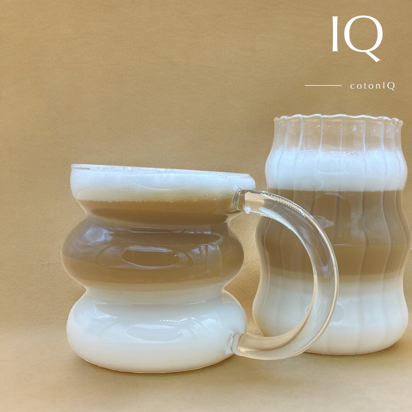 Designer-Glasbecher für Heiß- und Kaltgetränke – transparent – 500 ml