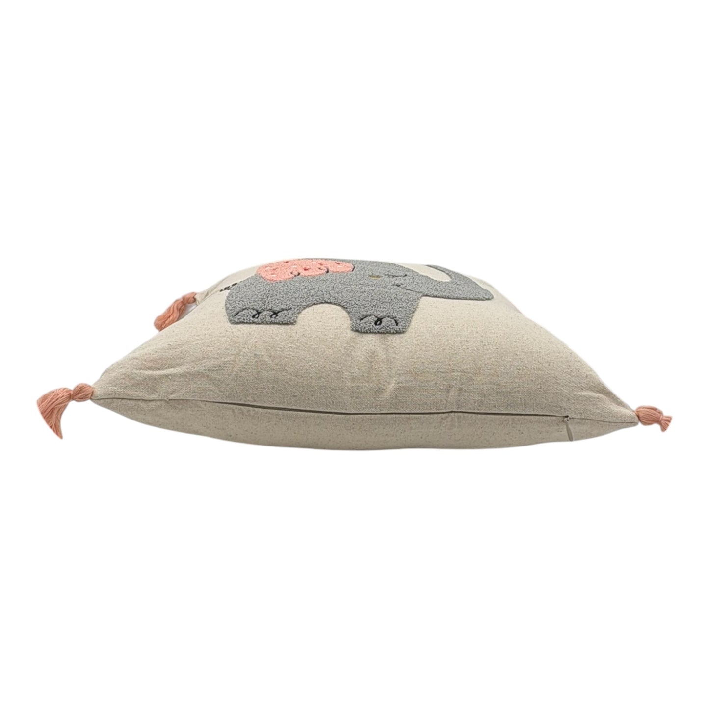 Dekokissen mit Punch Stickerei - Kids - Elefant Pink - 43 x 43cm