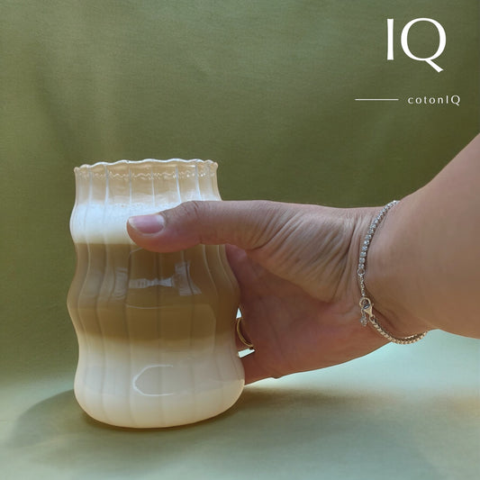 Designer-Glasbecher für Heiß- und Kaltgetränke – transparent – 500 ml