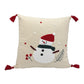 Dekokissen mit Punch Stickerei - Weihnachten - Schneemann - 43 x 43cm