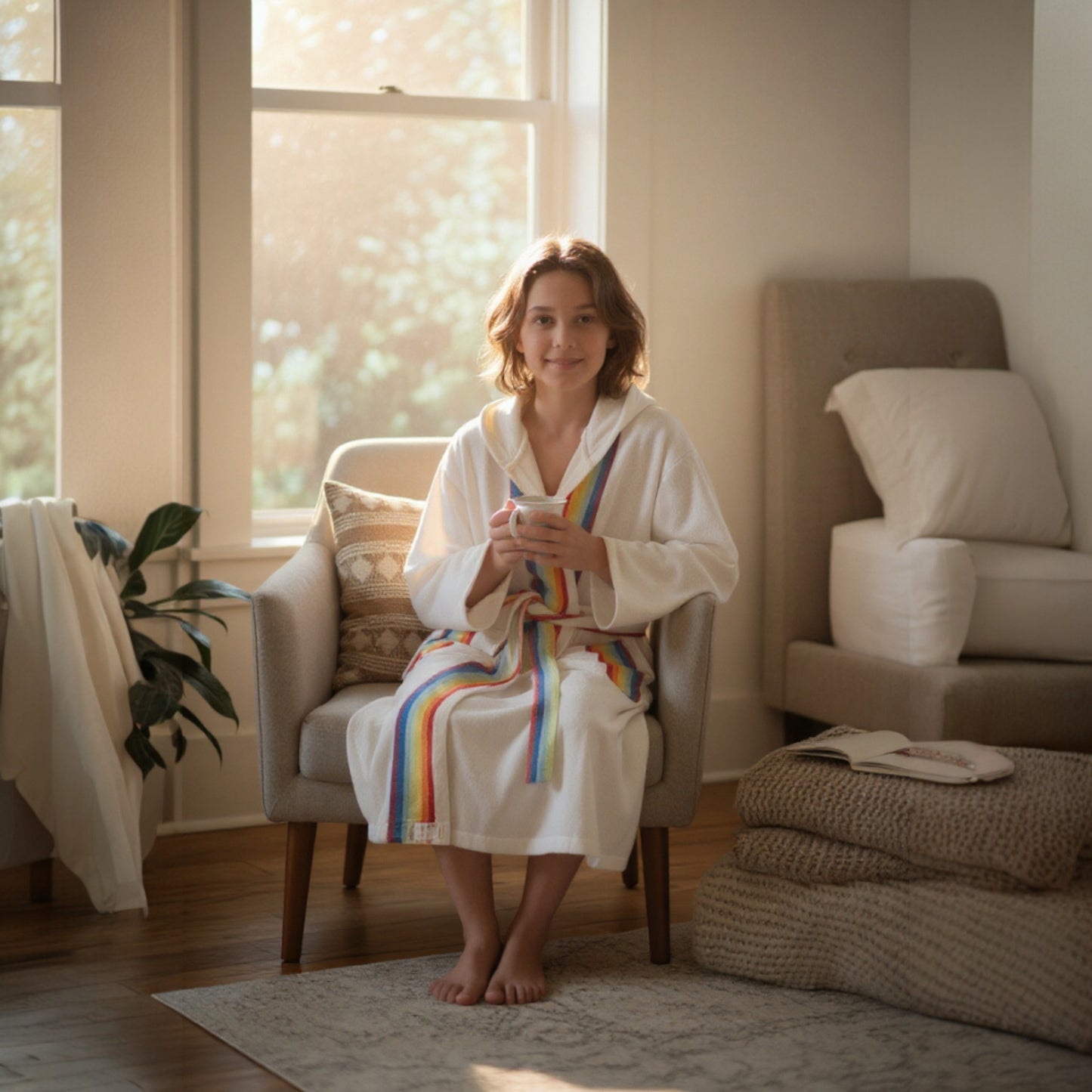 cotonIQ_Bademantel_Regenbogen_Kinder1