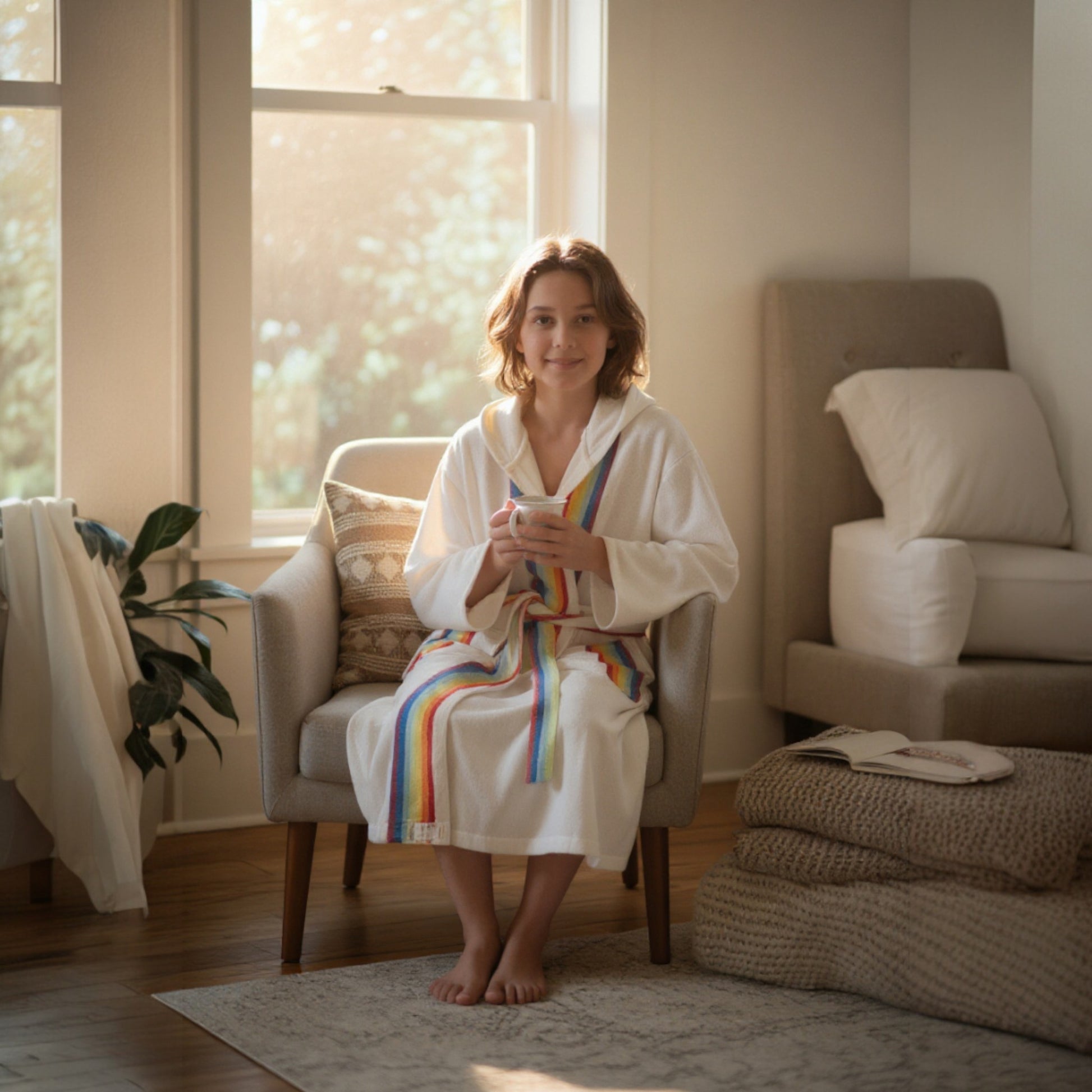 cotonIQ_Bademantel_Regenbogen_Kinder1