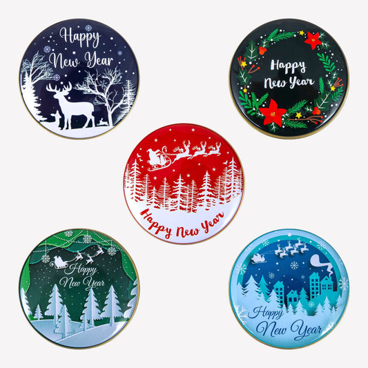 Duftkerze in Metalldose - 5er Set - Happy New Year