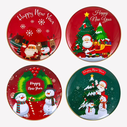 Duftkerze in Metalldose - 4er Set - Weihnachtsmann & Schneemann