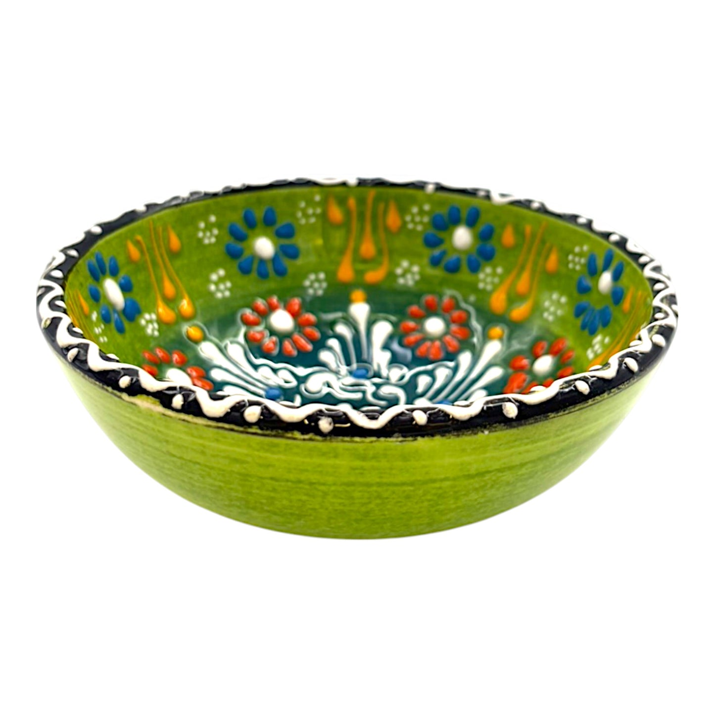 Keramikschale - Blume - Hellgrün - 12cm