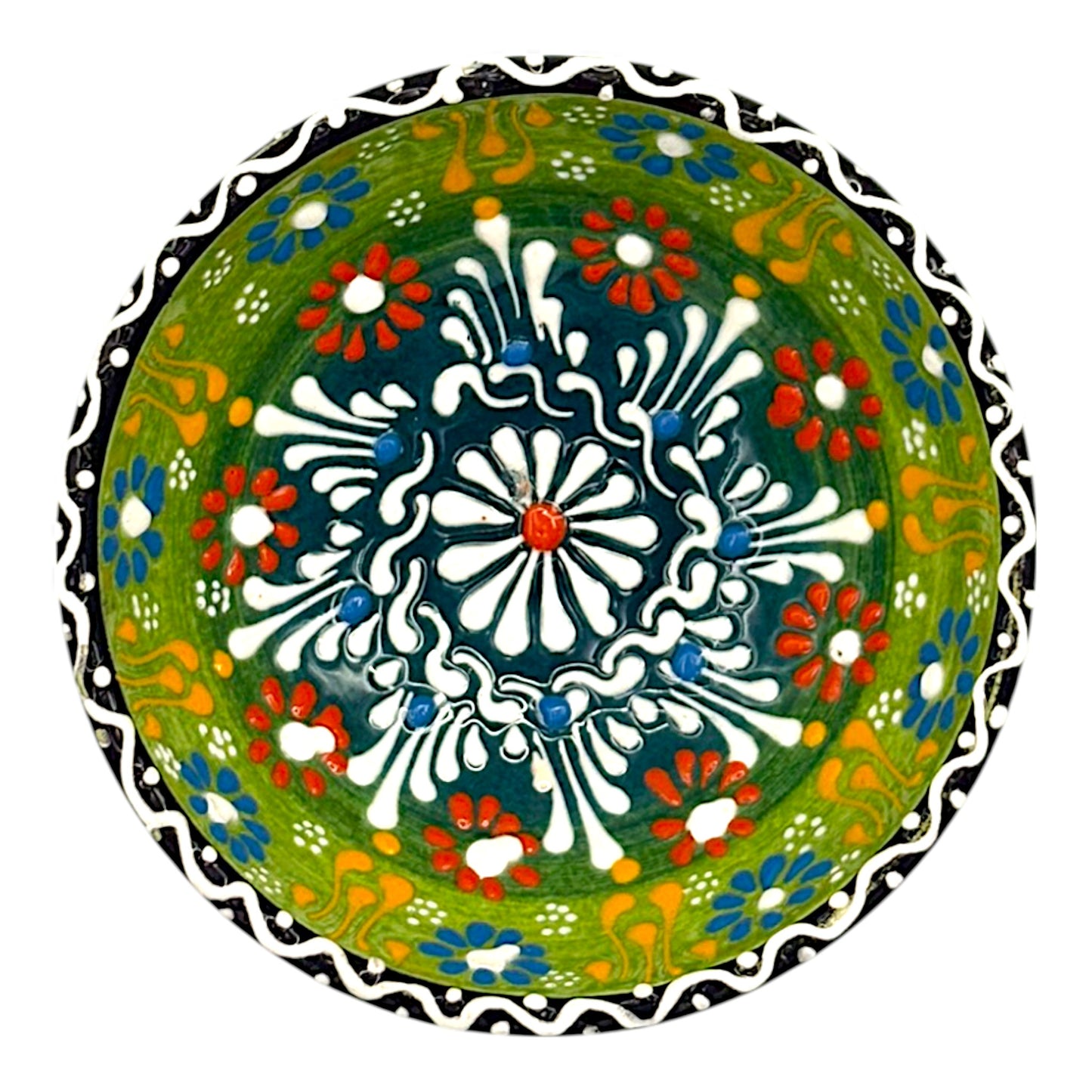 Keramikschale - Blume - Hellgrün - 12cm