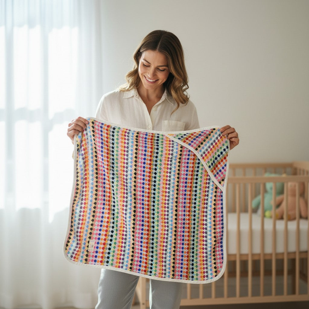 cotoniq_baby_wickelhandtuch_frankreich_bunte_punkte_1