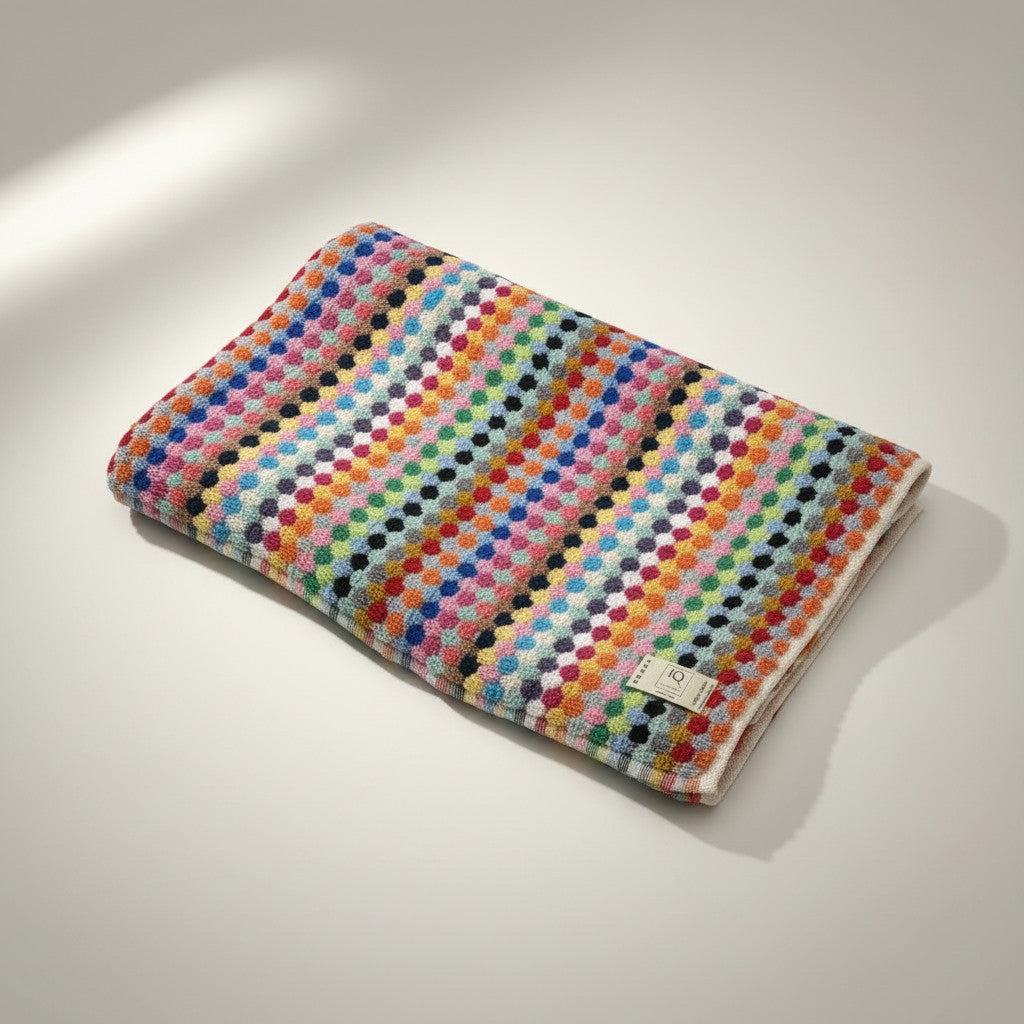 cotoniq_badetuch_frankreich_bunte_punkte_1